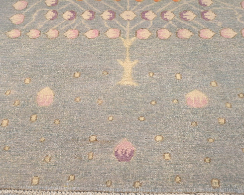 3x5 Gray Kuba Afghan Hand Knotted Wool Area Rug